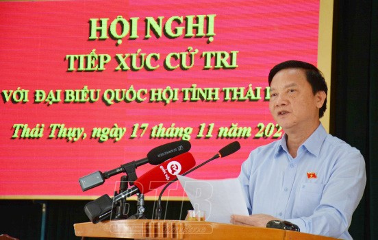 PHÓ CHỦ TỊCH QUỐC HỘI NGUYỄN KHẮC ĐỊNH TIẾP XÚC CỬ TRI TẠI HUYỆN THÁI THỤY, THÁI BÌNH